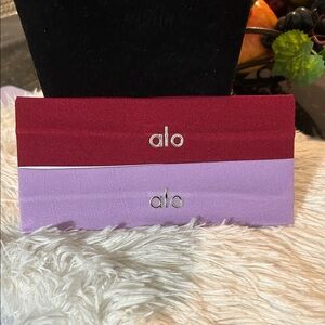 ALO Yoga Burgundy and Lavender Headbands
